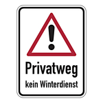 Grundstücksschild Kombischild "Privatweg kein Winterdienst"