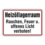 Hinweisschild "Achtung Heizöllagerraum" Folie, 300 x 200 mm Aufkleber