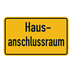 Hinweisschild "Hausanschlussraum"