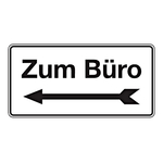 Hinweisschild "Zum Büro links" Aluminiumschild 300 x 150 mm