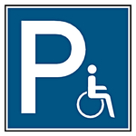 Parkplatzschild "Parkplatz für Rollstuhlfahrer" Aluminium oder Folie in verschiedenen Größen