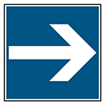 Parkplatzschild "Richtungspfeil" Aluminium 250 x 250 mm