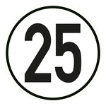 Autoaufkleber 25 kmh Geschwindigkeitshinweis Aufkleber