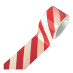 Warnmarkierung langnachleuchtend rechtsweisend rot/weiß  50 mm x 16 m PVC-Folie