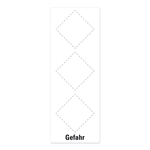 Grundetikett 90 x 248 mm für 3 GHS Piktogramme mit Signalwort "Gefahr" 100er Pack