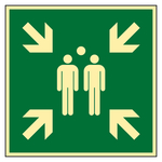 Rettungszeichen Sammelstelle DIN EN ISO 7010 E007 Kunststoff langnachleuchtend 400 x 400 mm Einzelschild