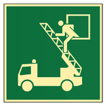 Rettungszeichen Rettungsausstieg DIN EN ISO 7010 E017 Folie langnachleuchtend 200 x 200 mm Einzeletikett