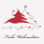 5er Pack Geschenkkarten "Frohe Weihnachten" Tannenbaum