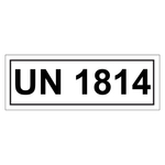 Gefahrzettel mit UN 1814, in verschiedenen Größen