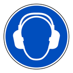 Gebotszeichen "Gehörschutz benutzen" DIN EN ISO 7010, M003 und ASR A1.3 (2013)