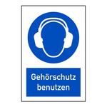 Kombischild "Gehörschutz benutzen" ISO 7010, M003 Aluminium geprägt 200 x 300 mm