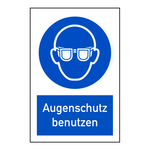 Kombischild "Augenschutz benutzen" DIN EN ISO 7010, M004 und ASR A1.3 (2013)