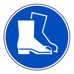 Gebotszeichen "Fußschutz benutzen" DIN EN ISO 7010, M008 und ASR A1.3 (2013)
