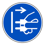 Gebotszeichen "Netzstecker ziehen" ISO 7010, M006 Kunststoff Ø 200 mm