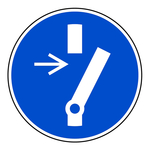 Gebotszeichen "Vor Wartung oder Reparatur freischalten" DIN EN ISO 7010, M021 und ASR A1.3 (2013)