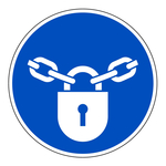 Gebotszeichen "Verschlossen halten - Sperren" DIN EN ISO 7010, M028 und ASR A1.3 (2013)