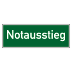 Rettungszeichen Notausstieg Folie 210 x 74 mm Einzeletikett