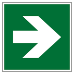 Rettungszeichen Zusatzzeichen Richtungspfeil gerade DIN EN ISO 7010 E005 Folie 150 x 150 mm Einzeletikett