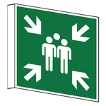Rettungszeichen Fahnenschild Sammelstelle DIN EN ISO 7010 E007