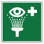Rettungszeichen Augenspüleinrichtung DIN EN ISO 7010 E011 Folie 150 x 150 mm Einzeletikett