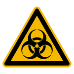 Warnzeichen Warnung vor Biogefährdung DIN EN ISO 7010 W009 Folie SL 100 mm Einzeletikett