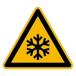 Warnzeichen Warnung vor niedriger Temperatur/Frost DIN EN ISO 7010 W010 Folie SL 200 mm Einzeletikett