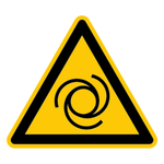 Warnzeichen Warnung vor automatischem Anlauf DIN EN ISO 7010 W018 Folie SL 200 mm Einzeletikett