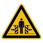 Warnzeichen Warnung vor Quetschgefahr DIN EN ISO 7010 W019 Kunststoff gelocht SL 200 mm Einzelschild