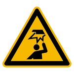 Warnzeichen Warnung vor Hindernissen im Kopfbereich DIN EN ISO 7010 W020 Folie SL 200 mm Einzeletikett