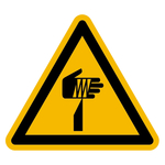 Warnzeichen Warnung vor spitzem Gegenstand DIN EN ISO 7010 W022 Folie SL 100 mm Einzeletikett