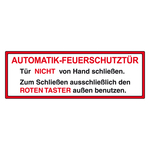 Feuerwehrzeichen Automatik-Feuerschutztür Folie 148 x 52 mm Einzeletikett