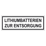 Verpackungskennzeichen LITHIUMBATTERIEN ZUR ENTSORGUNG, Folie, 150 x 50 mm, 500 Stück/Rolle