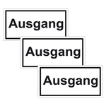 Türhinweisschild "Ausgang" 3er Pack Aufkleber Folie selbstklebend 200 x 100 mm