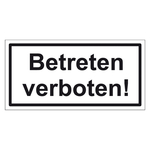 Türhinweisschild "Betreten verboten!", Folie selbstklebend, 200 x 100 mm, 3 Stück/Bogen