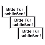 Türhinweisschild "Bitte Tür schließen!", Folie selbstklebend, 100 x 50 mm, 3 Stück/Bogen