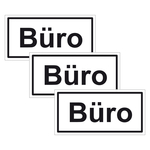 Türhinweisschild "Büro" 3er Pack Folie selbstklebend 100 x 50 mm
