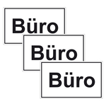 Türhinweisschild "Büro" 3er Pack Folie selbstklebend 250 x 150 mm