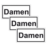 Türhinweisschild "Damen" 3er Pack Folie selbstklebend 100 x 50 mm