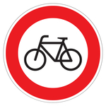 Verkehrsschild "Verbot für Radfahrer" aus Aluminium reflektierend RA1 Ø 420 mm