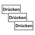 Türhinweisschild "Drücken" 3er Pack Folie selbstklebend 200 x 100 mm