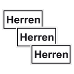 Türhinweisschild "Herren" 3er Pack Folie selbstklebend 200 x 100 mm