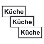 Türhinweisschild "Küche" 3er Pack Folie selbstklebend