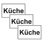 T&uuml;rhinweisschild "K&uuml;che" 3er Pack Folie selbstklebend 250 x 150 mm