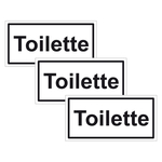 Türhinweisschild "Toilette" 3er Pack Folie selbstklebend