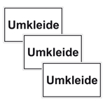 T&uuml;rhinweisschild "Umkleide" 3er Pack Folie selbstklebend 250 x 150 mm