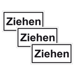Türhinweisschild "Ziehen" 3er Pack Folie selbstklebend