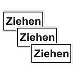 Türhinweisschild "Ziehen" 3er Pack Folie selbstklebend 200 x 100 mm