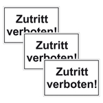 Türhinweisschild "Zutritt verboten!" 3er Pack Folie selbstklebend 300 x 200 mm