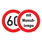 Verkehrsschild "Zulässige Höchstgeschwindigkeit" mit Wunschtempo Aluminium 2 mm refl. RA1 Ø 600 mm