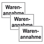 Türhinweisschild "Warenannahme" 3er Pack Folie selbstklebend 300 x 200 mm